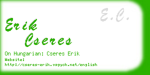 erik cseres business card